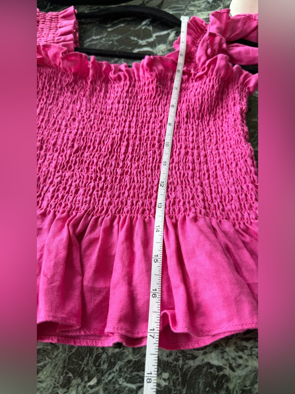 Hill House Pink "The Paz" Linen Nap Top Ruffle sz XS - Picture 11 of 11
